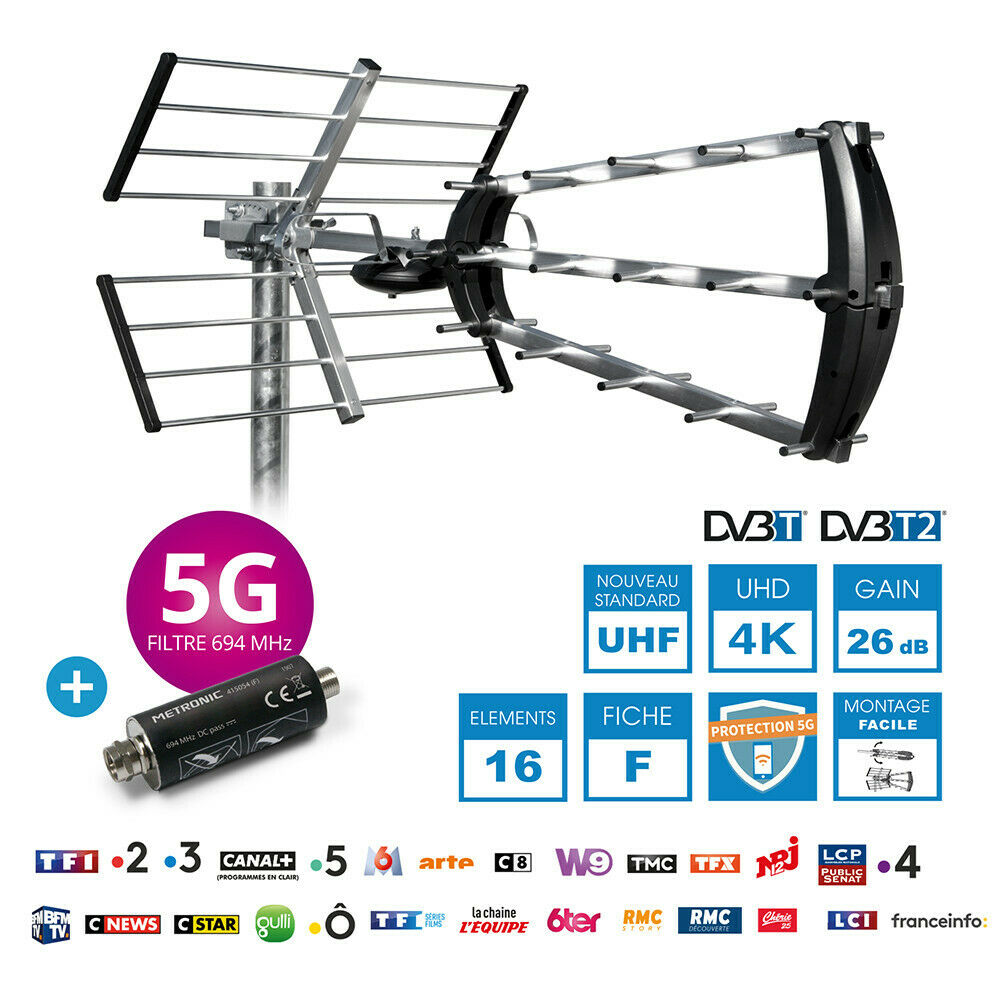 ANTENNE DEXTRIEUR TRINAPPE 26 DB + FILTRE 694 MHZ